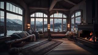 Luxurious Mountain Ambience: A Cozy Fireside Retreat  | Relaxing ASMR