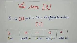 تعلم اللغة الفرنسية الدرس 7. Le son [s]