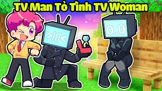 HIHA THỬ THÁCH 24H GIÚP ĐỠ TV MAN TỎ TÌNH TV WOMAN TRONG MINECRAFT*TV MAN YÊU TV WOMAN 🤩🥰