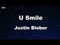 U Smile Justin Bieber Karaoke No Guide Melody Instrumental mp3