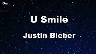 U Smile - Justin Bieber Karaoke 【No Guide Melody】 Instrumental Resimi