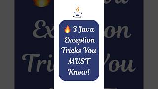 3 Java Exception Handling Concepts You Must Know 🚀 #java #shorts