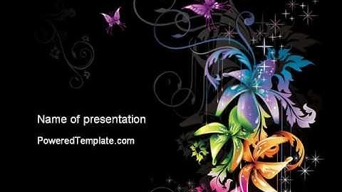 Fancy Design Flowers PowerPoint Template by PoweredTemplate.com