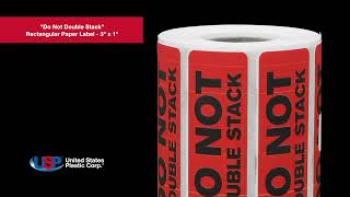 "Do Not Double Stack" Rectangular Paper Label | U.S. Plastic Corporation®