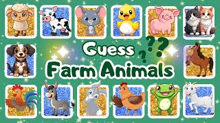 Guess The Farm Animal Sounds🤔Learn Farm Animals Vocabulary, Educational Videos for Toddlers