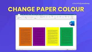 How to Change the Page Color in a MS Word Document [2025] | The Knowledge Academy