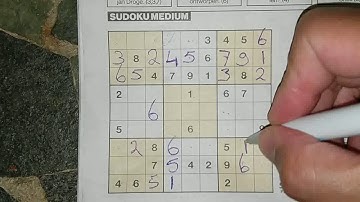 Watch how I solve this Medium Sudoku puzzle (with a PDF file) (#100) 06-01-2019