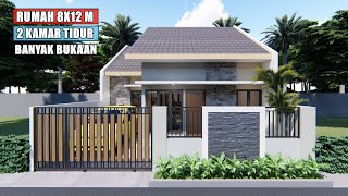 DESAIN RUMAH 8X12 METER 3 KAMAR TIDUR