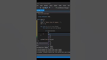 C++ : Printing Pattern (Square with lower primary diagonal filled) #shorts