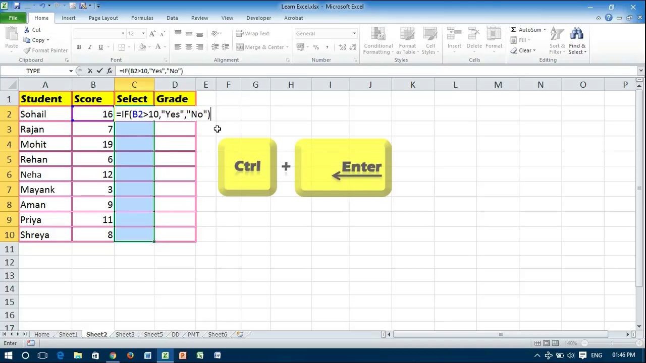 if then formula excel 2010