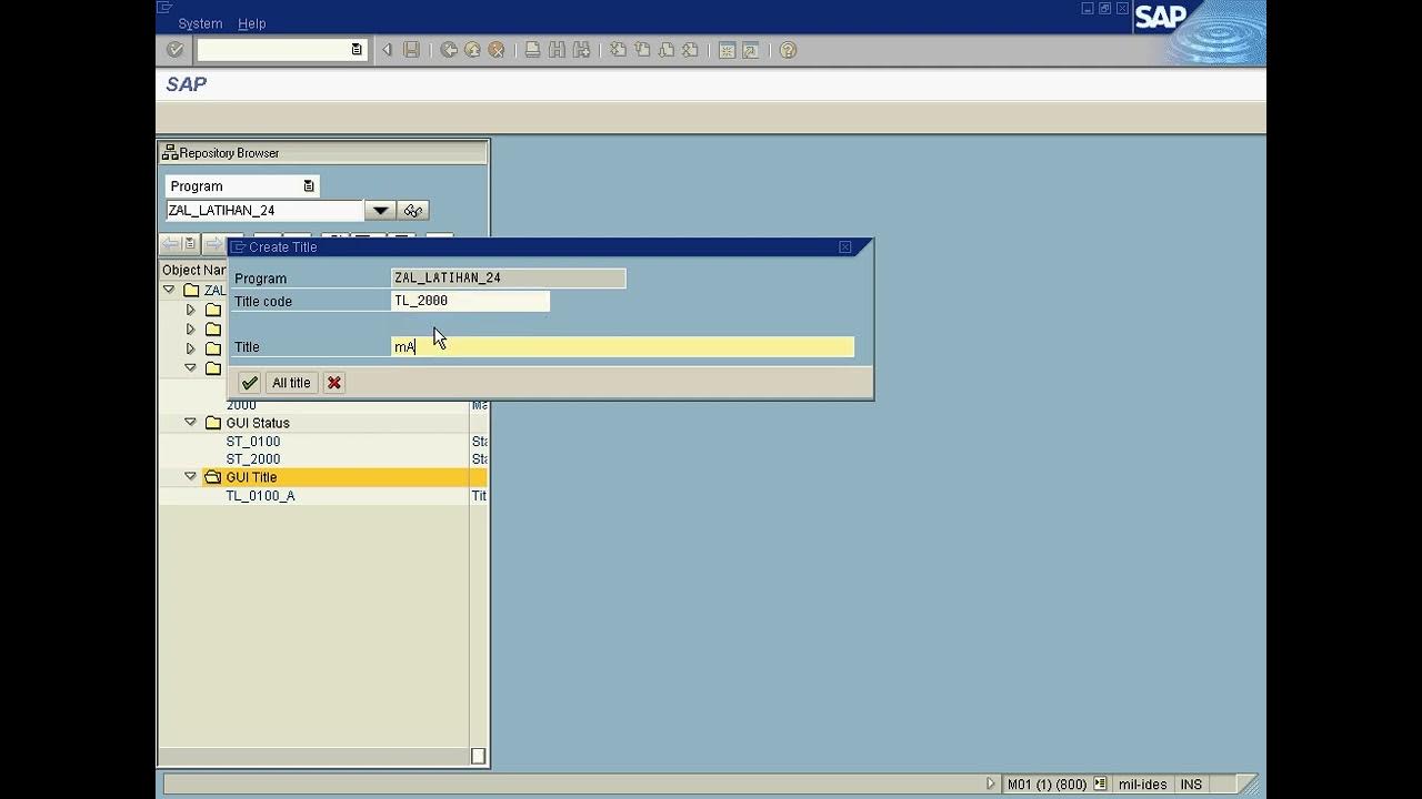 SAP ABAP - Dialog Programming 101 (Tips 1) - YouTube