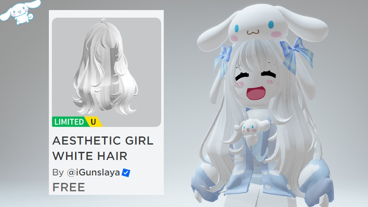 Cute White hair - Roblox