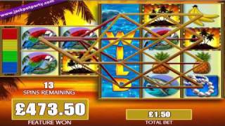 £1998 MEGA BIG WIN (1332 X STAKE) FORTUNES OF THE CARIBBEAN™ BIG WIN SLOTS AT JACKPOT PARTY