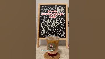 Iced Strawberry Coffee Latte #asmr #shortsvideo #shorts #shortsfeed  #homecafe #barista #viralvideo