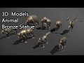 3D Model - Animal Bronze Statues - Downloadable