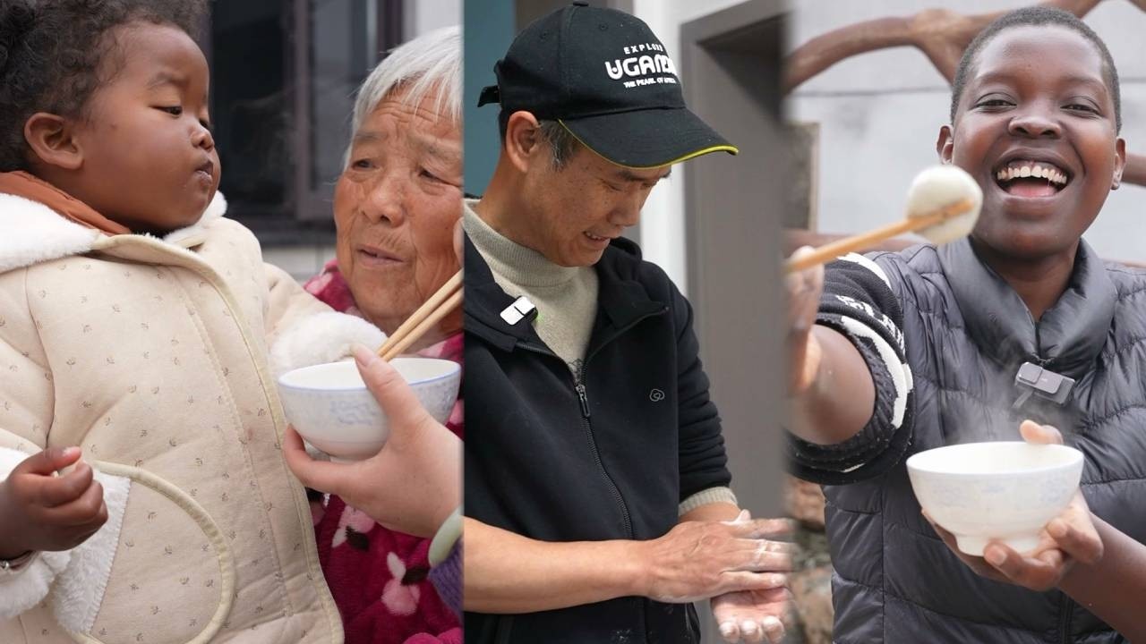 Hubby made the filling & I made the dough ❤️ Sweet rice balls with our big village family!
