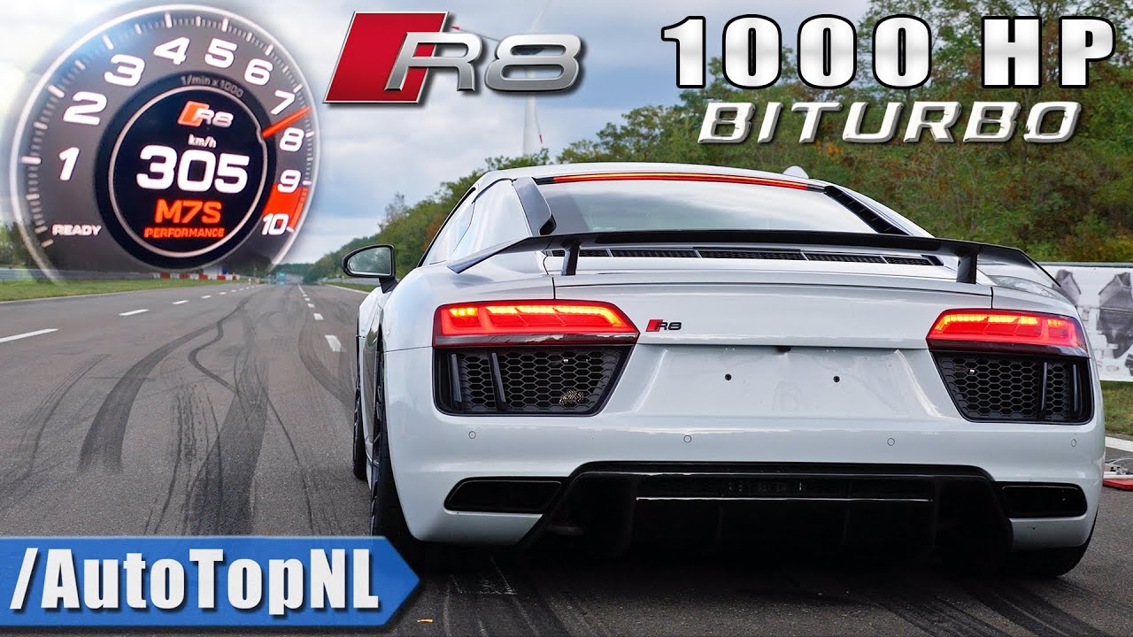 1000HP Audi R8 V10 BiTurbo 0-305KMH 1/2 MILE ACCELERATION by AutoTopNL ...