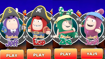 Captain Jeff & Pirate Fuse,Zee,Newt Oddbods Turbo Run - GamePlay