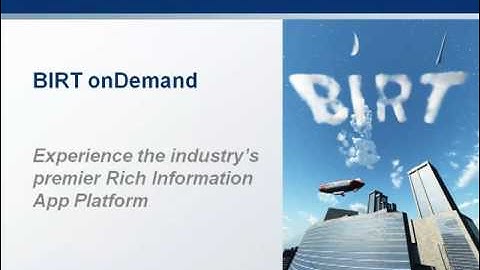 BIRT onDemand Introduction Overview