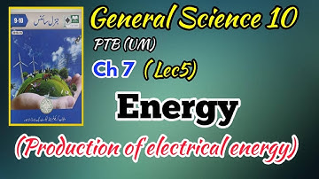 General Science 10, Chapter 7 ENERGY  LEC: 5 TOPIC: 7.5  Production of Electrical Energy