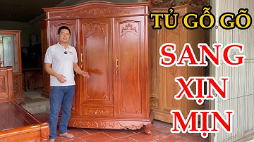 Tủ Quần Áo Đẹp - Mẫu Tủ Đựng Quần Áo Gỗ Gõ 3 Buồng 3 Cánh Sang Xịn Mịn Dùng Cả Đời Không Lo Hỏng