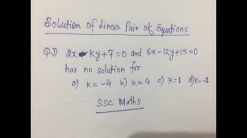 Condition for Pair of Linear Equations for Solution |Algebra Question | SSC Maths | Competitive Exam