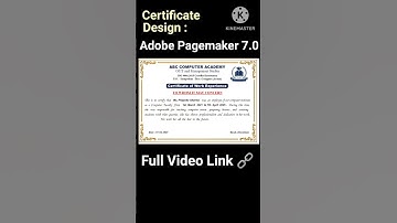 Certificate Design in Adobe Pagemaker 7.0 #rijuadvancedtechnology #shortvideo #shoets