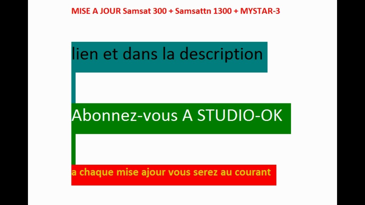MISE A JOUR Samsat 300 Samsattn 1300 MYSTAR 3 YouTube Mise a jour samsat 300 samsattn 1300 mystar 3 youtube
