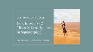How to Add SEO Page Titles & Descriptions to Your Squarespace Website