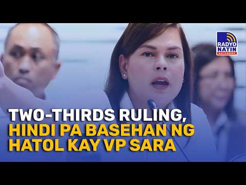13-1 vote sa impeachment threshold, hindi indikasyon ng magiging hatol kay VP Sara | RNN