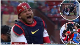 Cardinals' Willson Contreras Suffers Fractured Arm 😱 Injury from Mets' Martinez Swing