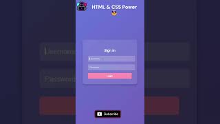 Sing-In Page In Html And Css