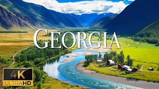 FLYING OVER GEORGIA (4K Video UHD) - Calming Music With Stunning Beautiful Nature For Relaxation