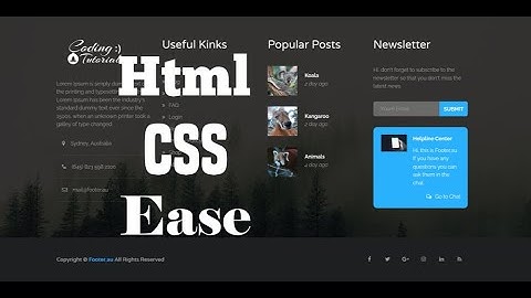 Footer. How to create a website footer. Html. Css. Ease | Coding Tutorials
