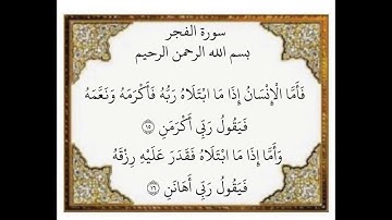 سورة الفجر الآيات من ١٥-١٦