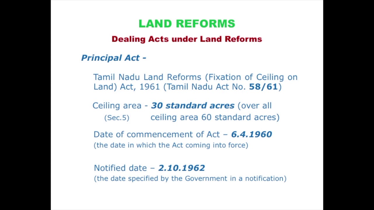 2 DEALING ACTS UNDER LAND REFORMS YouTube