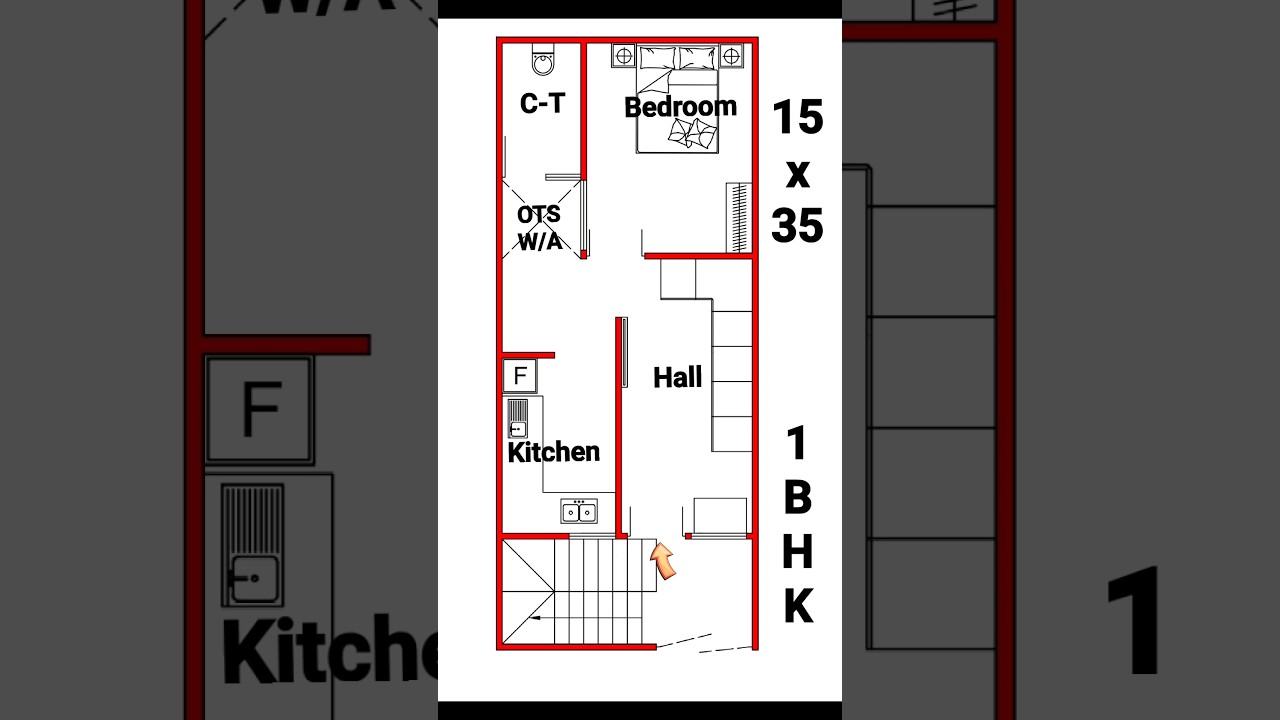 House Plan 15'x35', 15by35 house design 