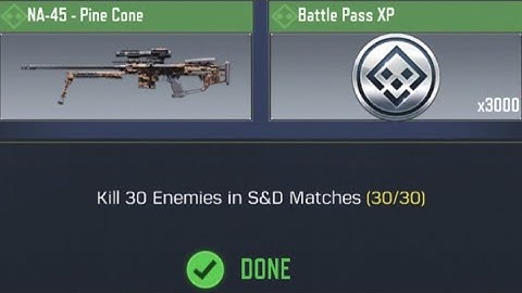 Call Of Duty Mobile Kill 30 Enemies in S&D Matches Task Complete