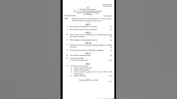 B.ed Question paper,pedagogy of maths#previous year paper# panjab University#second sem