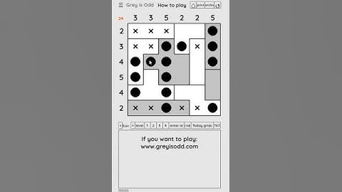Grey is Odd - Today grids. Solution level 3 6X6 dated 03-22-2024