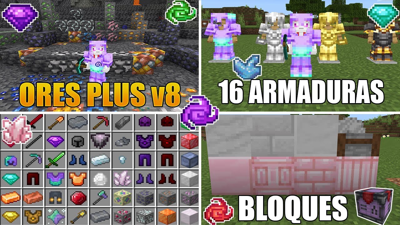 MAS MINERALES, ARMADURAS para MINECRAFT PE 1.17 - ORES ADDON para ...