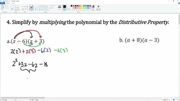 Simplify by multiplying the polynomial by Distributing. #4 Part 1