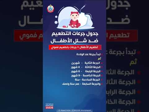 جدول تطعيمات الأطفال ضد مرض شلل الأطفال