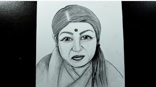 Old woman drawing//Old lady drawing by pencil sketch