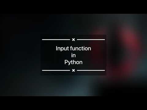 03 - Input function in python - YouTube