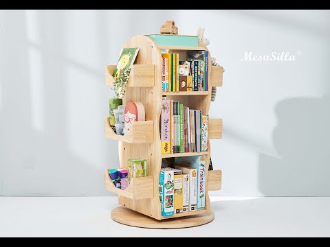 MesaSilla專利實木旋轉書櫃