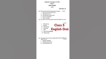 #Class 5 English oral 2023 #viral video#annual 2023 English oral#SsvmEnglish oral classr5 #5thclass
