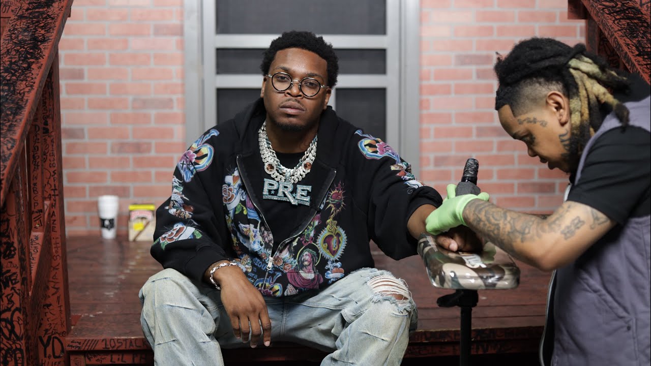 Kenny Muney Gets PRE Tattoo During Interview & Talks About Young Dolph, Key Glock, Kenjamin Fran
