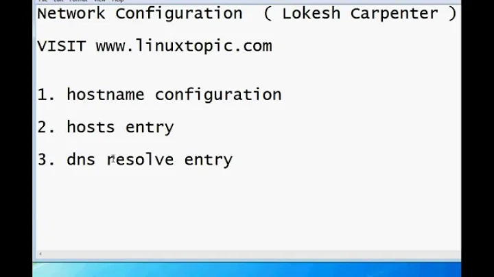 basic network configuration , hostname , resolve and hosts in linux hindi