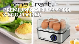 HomeCraft 8-Egg Stainless Steel Small Electric Product Type Egg Cooker with  Buzzer HCECS8SS - The Home Depot